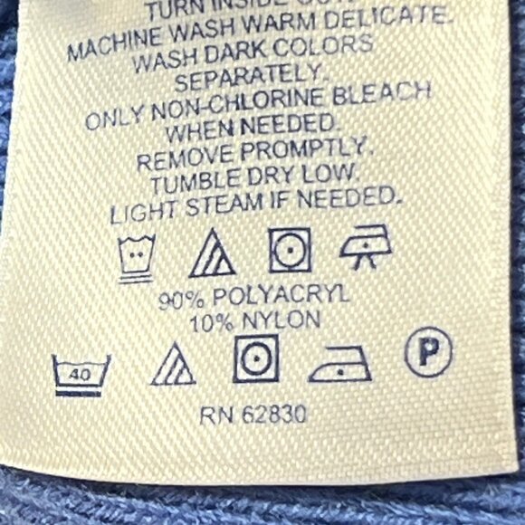 Lands End Light Blue Cardigan Sweater, Large 14-16 zipper pull/slider missing - Picture 10 of 10